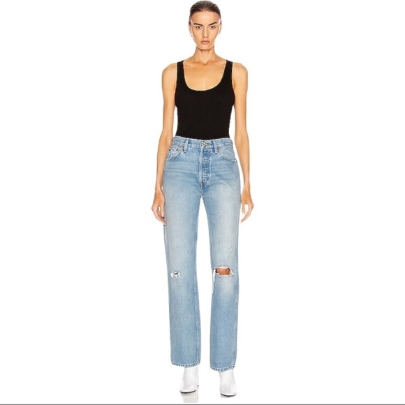 RE/DONE90s High Rise Lose Jeans in Light Destroyed 5 - Size 26